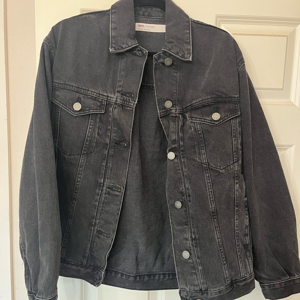 Washed black ASOS Jean jacket like new!
